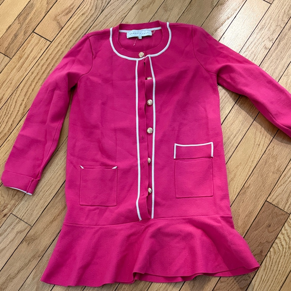 Endless Rose Pink Dress with White Trim